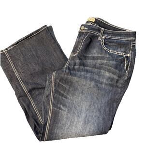 Earl Jeans Women's Plus Size 20W Wide Leg Embellished Pockets Dark Denim